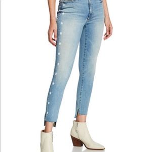 Black Orchid “Miranda Bath Water Off-Step Hem High Rise Skinny Jeans w/ Stars”